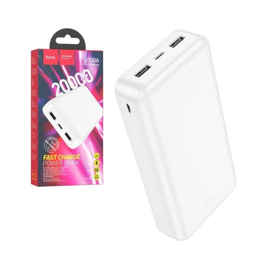 Hoco Power Bank J100A High Ranking (2USB/Type-C) 22.5W 20000mAh White